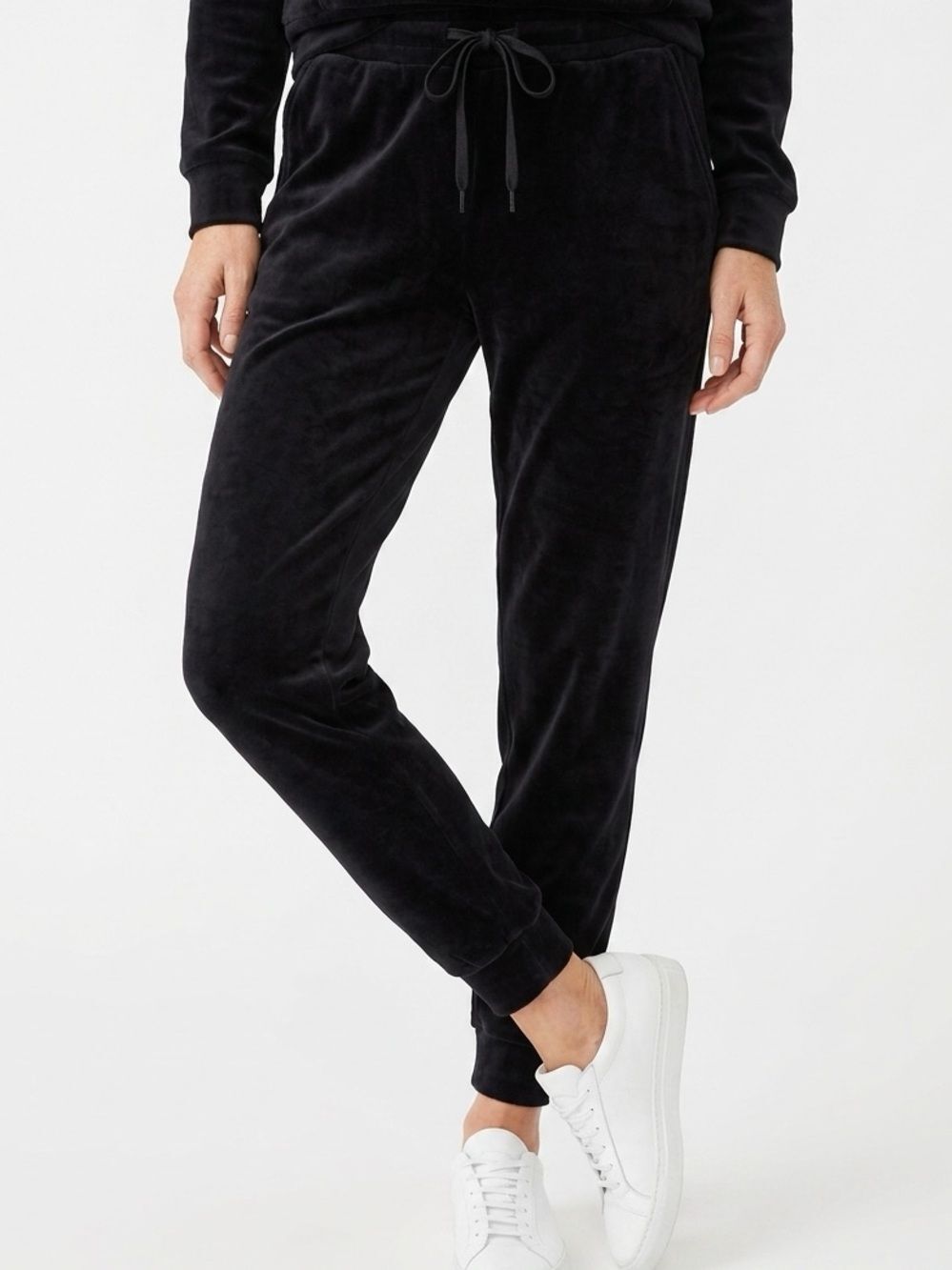 FREE PRESS | Black Velour Drawstring Waist Jogger Pants Women’s Size Large